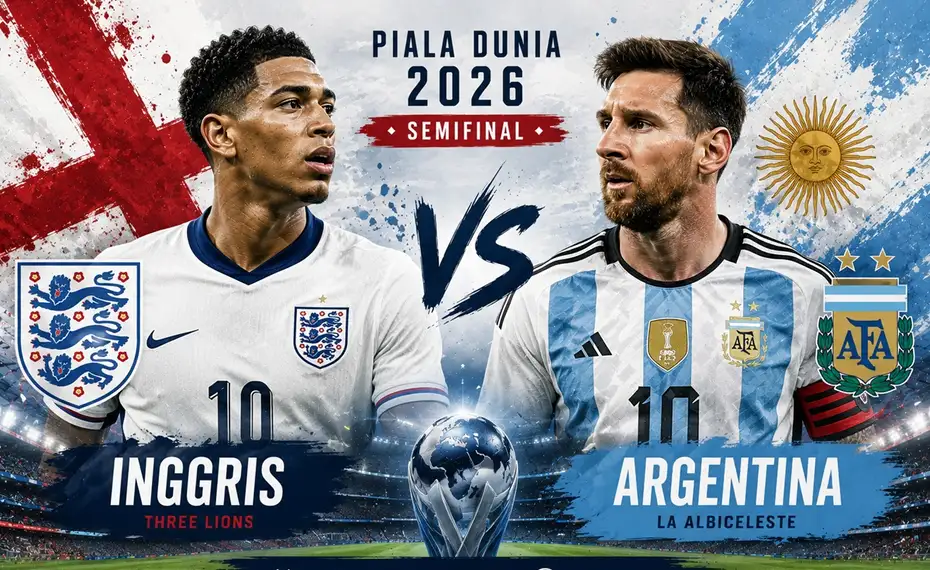 Semifinal Piala Dunia 2026: Inggris vs Argentina, Laga Terbesar Three Lions Sejak 1966
