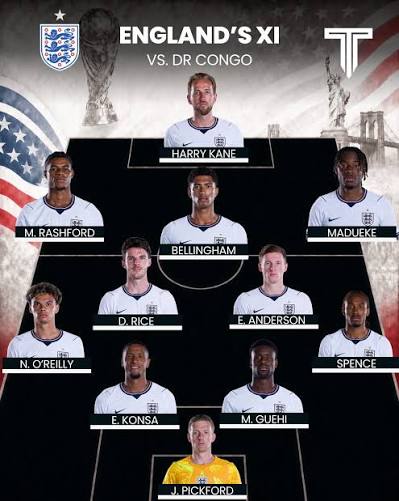 Starting XI Inggris 